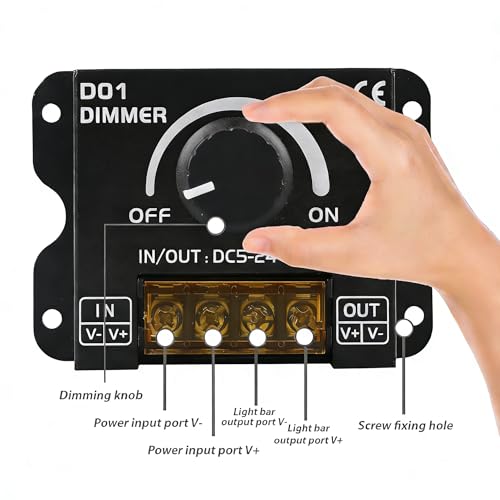 5V 12V 24V LED Dimmer Switch, 30A Dimmer Switches for LED Lights, PWM Controller 12 Volt Light Dimmers Switch Knob or 14 Key Wireless Control for LEDs Strip Lights Controller