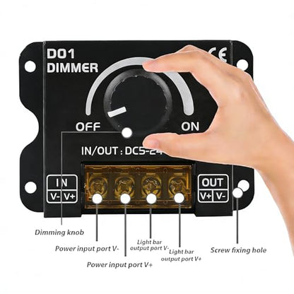 5V 12V 24V LED Dimmer Switch, 30A Dimmer Switches for LED Lights, PWM Controller 12 Volt Light Dimmers Switch Knob or 14 Key Wireless Control for LEDs Strip Lights Controller