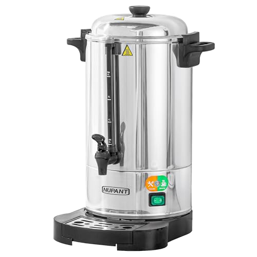 NUPANT Commercial Coffee Urn 50 Cup/8L Coffee Dispenser with Upgraded Percolator, Double Wall 304 Stainless Steel Hot Water Urn Beverage Dispenser, Keep Warm Large Coffee Maker for Catering Party - size: 50 Cup / Double Wall