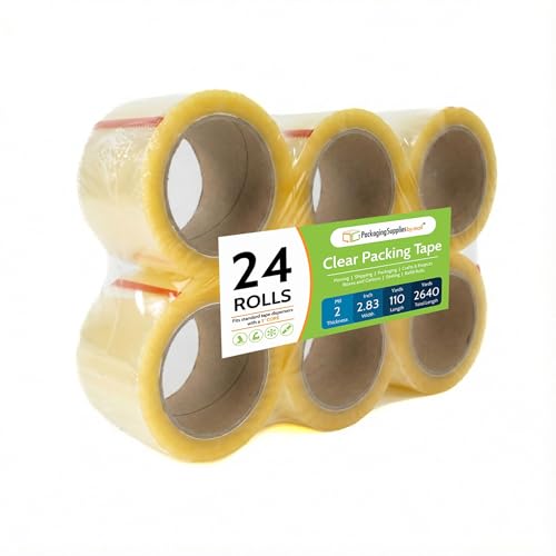 PSBM Clear Packing Tape 2 Mil 2.83 Inch x 110 Yards Per Rolls 24 Rolls - color: Clear, size: 2.83" Heavy Duty