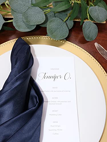 Your Chair Covers - 10 Pack 20 Inch L'Amour Satin Napkins Navy Blue, Oversized, Double Folded and Hemmed Table Napkins for Restaurant, Bistro, Wedding, Thanksgiving and Christmas - color: Navy Blue