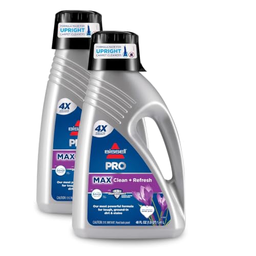 Bissell PRO MAX Clean + Refresh with Febreze Full Size Carpet Cleaner Machine Formula,48 oz.,2515A,(Pack of 2) - size: 48 Fl Oz (Pack of 2), style: Pro Max with Febreze 48 Fl Oz (Pack of 2)