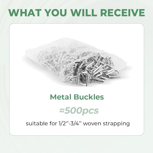 3/4" Heavy Duty Metal Wire Buckle for Woven Cord Strapping 100 Pack - style: Pack of 500