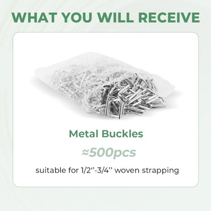 3/4" Heavy Duty Metal Wire Buckle for Woven Cord Strapping 100 Pack - style: Pack of 500