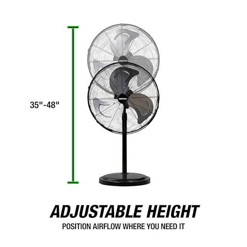 OEMTOOLS 44887 Adjustable 20 Inch Oscillating Pedestal Fan 3,320 CFM - size: New 20 Inch