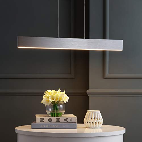 JONATHAN Y Draper 1-Light LED Linear Pendant 32", Brushed Aluminum - color: Brushed Aluminum, size: 32"