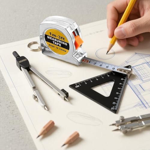 12 Pack Mini Tape Measure Keychains, 1.5 Inch Retractable Measuring Tapes with Lock, Small Functional Ruler for Party Favors, Gift Bags, Classroom Rewards, 1m/3ft