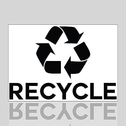 Ignixia Recycle Symbol Sticker Decal to Organize Trash cans/Garbage containers, Recycle Sign Decal Plotter Cut Vinyl Outdoor Recycle Containers (Black, 10 X 7) Inches Large Black (Pack of 01) - color: Black (Pack of 01)