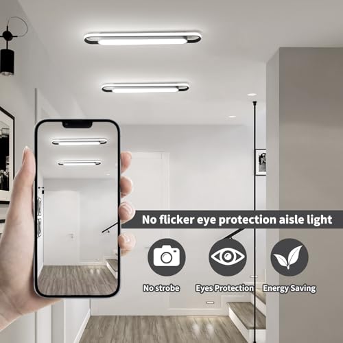 Modern LED Ceiling Lights,6500K Flush Mount Ceiling Lamp,50W Metal Smart Ceiling Chandelier Lighting Fixture for Kitchen Living Room Bedroom Dining Room Office Garage (36.2") - color: White Light, size: 36.2 Inch