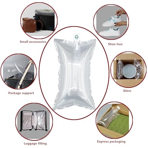 50 Pieces Packaging Air Bags, Clear Air Bubble Bag Air Cushions Buffer Bags Inflatable Air Packaging Protector Bag with Free Pump, 4x6 Inches