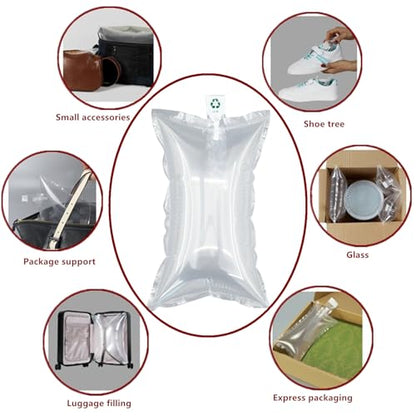 50 Pieces Packaging Air Bags, Clear Air Bubble Bag Air Cushions Buffer Bags Inflatable Air Packaging Protector Bag with Free Pump, 4x6 Inches