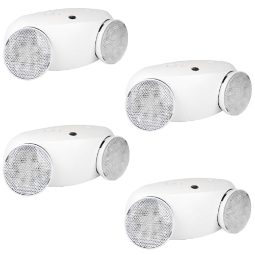 4 Pack Commercial LED Emergency Light,Battery Backup,ETL Listed - size: 4 PACK