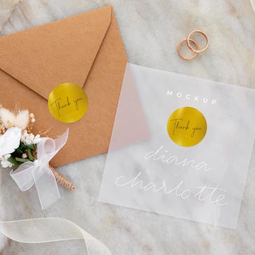 1.5 Inch Thermal Labels,Holographic Circle Direct Thermal Stickers,for Address Design DIY Logo Business(300 pcs/Brushed Gold) - color: Brushed Gold, size: 1.5 inch