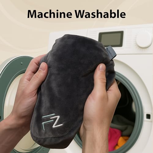 FLOWZOOM Air Inflatable Neck Pillow for Traveling on Plane - H-Shape Hooded Airplane Pillow with 5 Snooze Modes, Fast Inflation, Pressure Control, Cozy Clip-On Hood & Plushy Cover - Size L, Jet Black - color: Jet Black