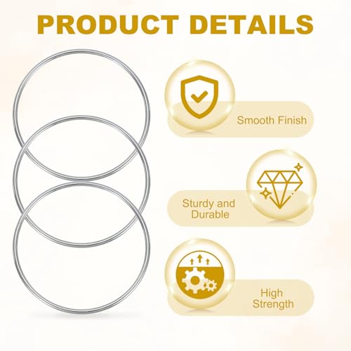 PATIKIL 3.1" Metal O Ring, 4 Pcs Heavy Duty 304 Stainless Steel O Rings Welded Round Rings for DIY Crafts Hardware Belt Dog Leash Macrame, 3x80mm - size: 3x80mm