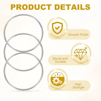 PATIKIL 3.1" Metal O Ring, 4 Pcs Heavy Duty 304 Stainless Steel O Rings Welded Round Rings for DIY Crafts Hardware Belt Dog Leash Macrame, 3x80mm - size: 3x80mm