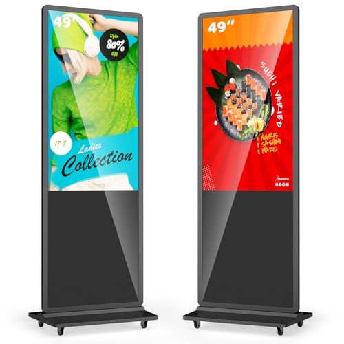4K LCD Touchscreen Digital Signage Display, Indoor Floor Standing Advertising Kiosk, Commercial Digital Signage Player, HDMI WiFi Bluetooth Input Auto AD Player (49" NonTOUCH) - size: 49" NonTOUCH