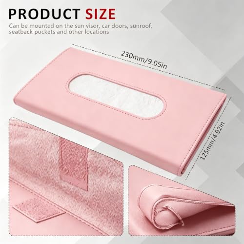 Car Visor Tissue Holder, Car Tissue Organizer, 23 * 12.5cm - color: Pink