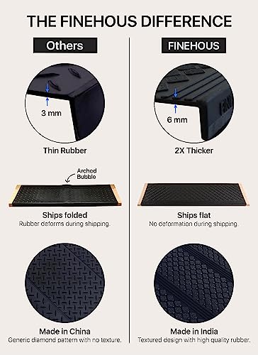 FINEHOUS Rubber Stair Treads Non-Slip Outdoor 35”x10” (5-Pack) – Anti-Slip Step Mat with Nosing - size: 35" X 10"