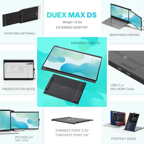[2026 Upgrade] Mobile Pixels Duex Max DS 14.1'' Laptop Screen Extender - size: 14.1-inch