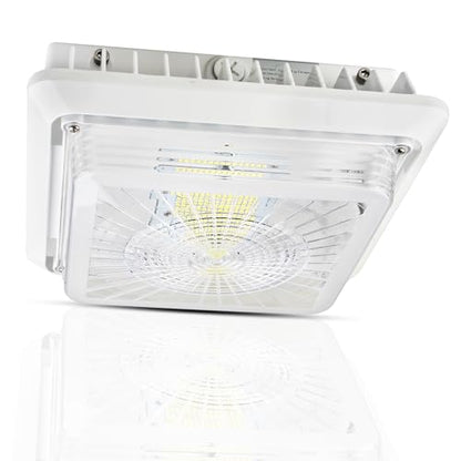 55W LED Parking Garage Canopy Light, 30W/40W/55W Selectable, 3CCT Dimmable - size: 1-Pack