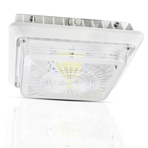 55W LED Parking Garage Canopy Light, 30W/40W/55W Selectable, 3CCT Dimmable - size: 1-Pack