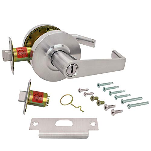 Nuk3y Azure Grade 2 Commercial Duty Cylindrical Lever Lockeset, ADA, UL Rated, Satin Chrome US26D (Privacy) - size: Privacy