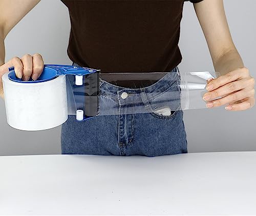 3 Inch Wide Packing Tape with Dispenser,2.4 Mil x 55 Yards Heavy Duty Packaging Tape Refill for Shipping,Industrial Grade,Urtal Strong Boxing Tape for Moving,Mailing and Storages (Clear) - color: Clear