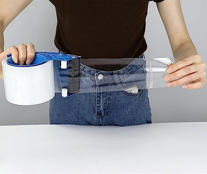 3 Inch Wide Packing Tape with Dispenser,2.4 Mil x 55 Yards Heavy Duty Packaging Tape Refill for Shipping,Industrial Grade,Urtal Strong Boxing Tape for Moving,Mailing and Storages (Clear) - color: Clear