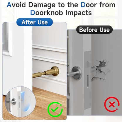 1P Adjustable Spring Door Stop, 4.17-5.35in Long Door Stoppers, Bronze - color: Bronze