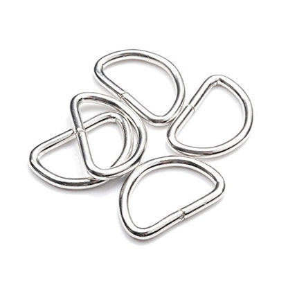 CooBigo 100 Pack 3/4" Dee Rings D-Ring Metal Buckle Strap Sewing Accessories FLQ028-W - color: Silver, size: 3/4 Inch
