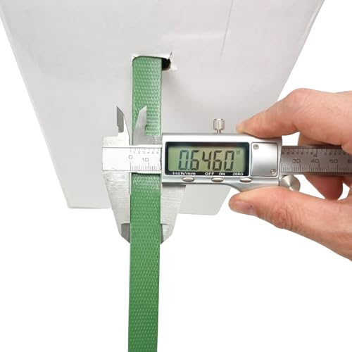 Heavy Duty Green PET Strapping Roll – Polyester Packaging Banding Coil 5/8" x 1000' x 0.035", 1400 lbs Break Strength Pallet Strap, Impact Resistant Plastic Strapping with Self-Dispensing Box - size: 1000 FT Roll
