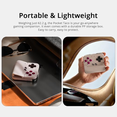 GameSir Pocket Taco Vertical Mobile Gaming Controller – Retro Arcade Bluetooth Gamepad for Android, Portableh Wireless Game Controller for phone, 600mAh Battery, Pass-Through Charging - White