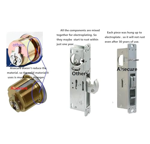 Commercial Mortise Door Lock with Thumbturn, 1-1/8" Backset Storefront Door Deadbolt Lock, Solid Brass Cylinder, Direct Replacement for Aluminum Narrow Stile Doors (Black) - color: Black, size: 1-1/8"Swing Deadbolt,Single Cylinder