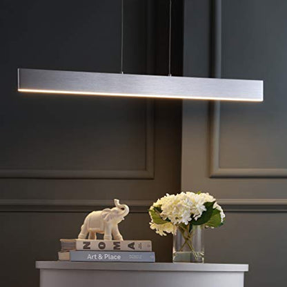 JONATHAN Y Draper 1-Light LED Linear Pendant 40", Brushed Aluminum - color: Brushed Aluminum, size: 40"