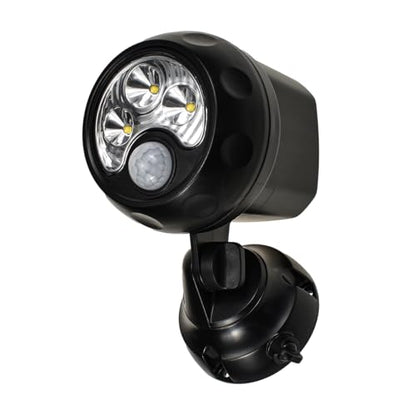 YCB2050 Battery Operated Motion Lights Outdoor, LED Motion Spotlight 5000K Daylight White, IP65 Waterproof, Wireless Security Light Uses 4 D-Cell Batteries (Not Included), Black