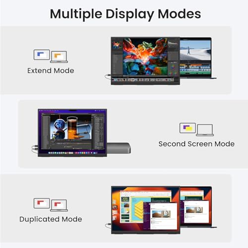 Topmonitor Small Portable Monitor 10.5" 500 Nits 2000:1 FHD 1280P IPS Screen, Ultra-Slim Mini Monitor w/Kickstand & Dual Speaker, USB C HDMI HDR Portable Gaming Monitor, Travel Monitors for Laptop PCs