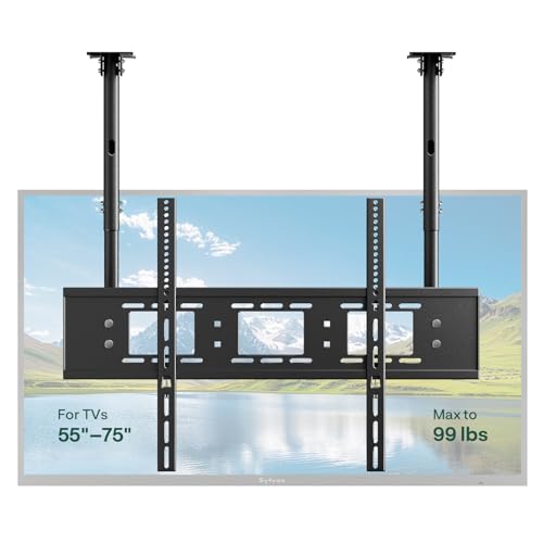 Sylvox Dual-Pole TV Ceiling Mount for Sylvox Outdoor TV, Holds up to 99lbs, VESA 900x600mm, 55-75 Inch