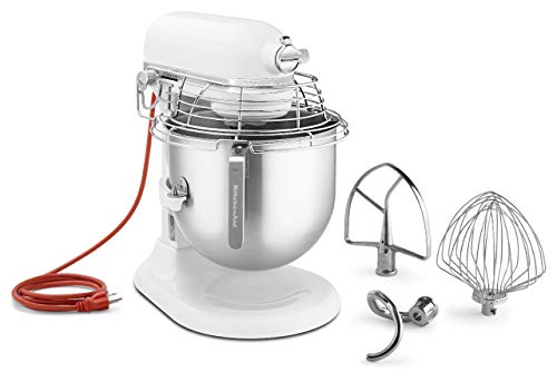 KitchenAid Commercial Series 8 Quart Bowl-Lift Stand Mixer with Stainless Steel Bowl Guard - KSMC895 - color: White, style: With Bowl Guard