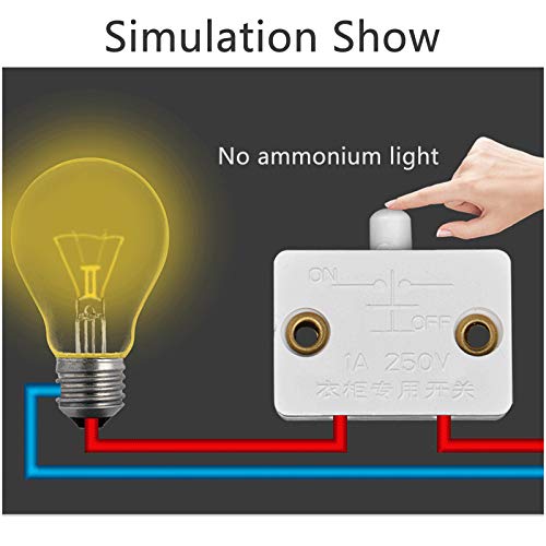 6Sets Wardrobe Closet White Electrical Light Switches Normally Closed Lamp Switch,for Cabinet Lights Closet Doors Closet Lights Wardrobe Cabinet Pantry Closet Pantry Light On Off Switch - color: White