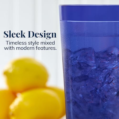 US Acrylic Cafe Plastic Reusable Tumblers (Set of 16) 20-ounce Water Cups Coastal Colors | Restaurant Style Drinking Glasses Value Set, Stackable, BPA-free, Made in the USA | Top-rack Dishwasher Safe - color: Coastal, size: 20 ounces