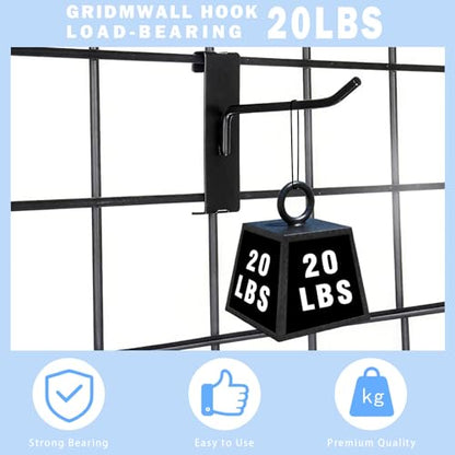 Gridwall Hooks 4 Inch, 100PC Heavy Duty Black Display Hooks for Grid Wall Panels, Grid Wall Accessory for Retail Store, Home Stroage, Garage, Trade Show - size: 4'' 100Pcs