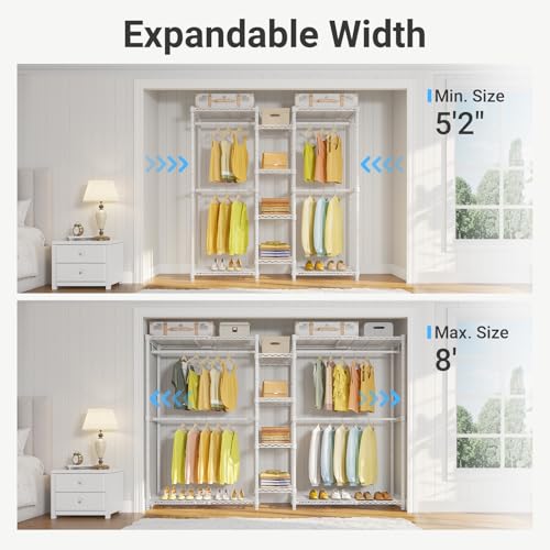 VIPEK X3 Expandable Heavy Duty Clothes Rack Closet Organizer System White - color: White, size: X3