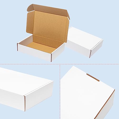Wowxyz Shipping Boxes 12x9x2" 30 Pack White Corrugated Cardboard Box Mailer - size: 12x9x2"