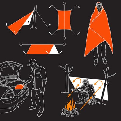 The Pathfinder School All Purpose Emergency Survival Blanket (Orange) - color: Orange