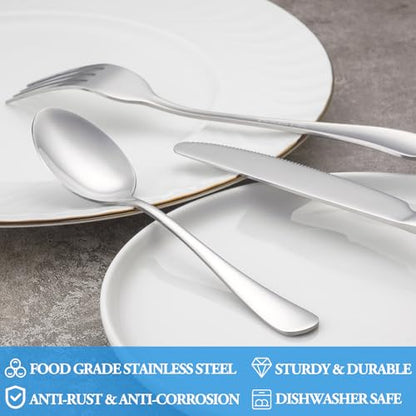 32 Pcs Dinner Spoon Set,Premium Food Grade Stainless Steel Spoons,Durable Metal Spoon,Tablespoon,Spoons Silverware Only,Mirror Finish & Dishwasher Safe,Use for Home,Kitchen and Restaurant - 7.3 inch - color: Silver