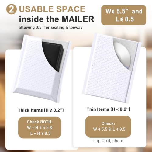 Bubble Mailers 6x10" 100 Pack: Self Seal Mailing Envelopes White