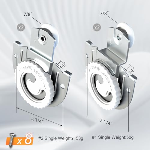 4 PCS Closet Door Roller Kit, Sliding Wardrobe Closet Door Hardware Top-Roller Kit with Adjustable Screws,Slide Smoothly and Quietly - size: 4