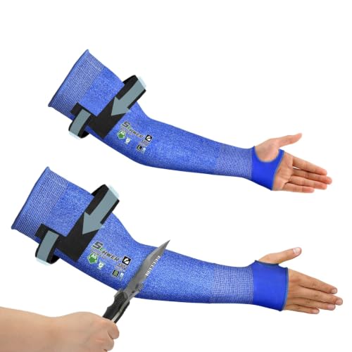 Schwer 18in AIR-SKIN A6 Cut Resistant Arm Sleeves for Gardening, S902 - color: Blue, size: 18 In-1 Pair