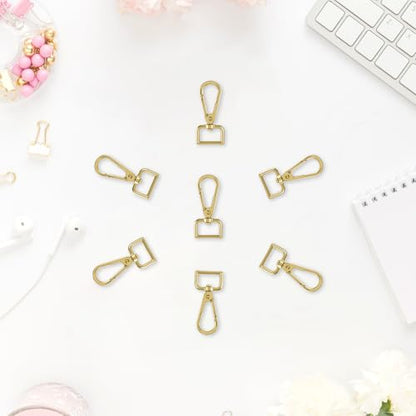 20 Pcs Metal D Ring Swivel Lobster Claw Clasp Snap Hooks Purse Hardware - color: Gold, size: 3/4 Inch